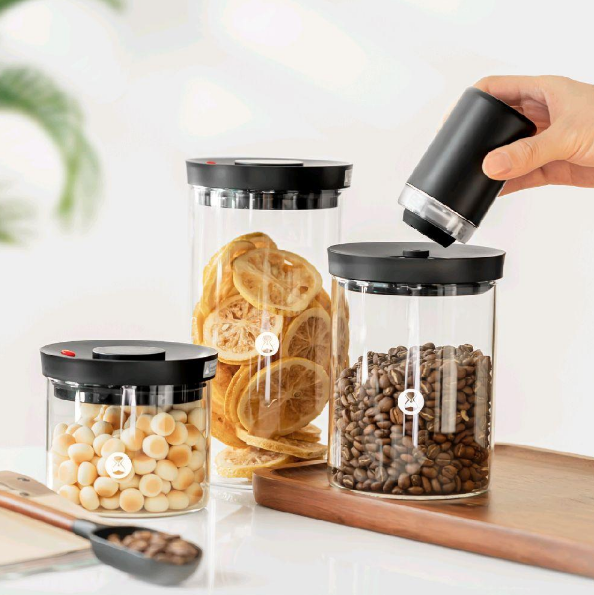 Timemore vacuum seal tank glass canister automatic